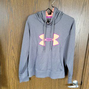 Under Armor Coldgear Storm Coral and Grey Hoodie Size Medium